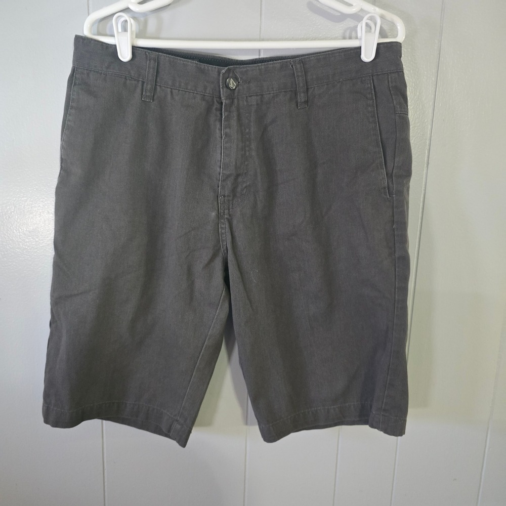 Volcom Frickin Chino Shorts Mens 33 Charcoal Grey‎ Skater Casual Streetwear